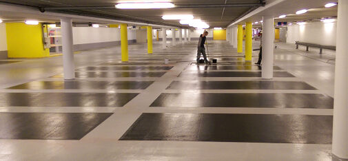 The floor coating work in the P3 Mikado multi-storey car park in Amsterdam was completed in just five days.
